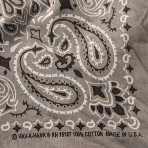 Grey Paisley Cotton Bandana